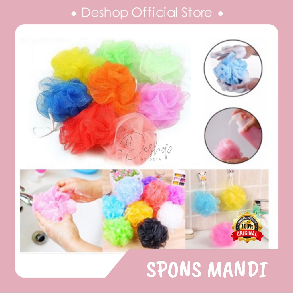 Spons Mandi Warna Random / Spons Mandi Mekar 15gr