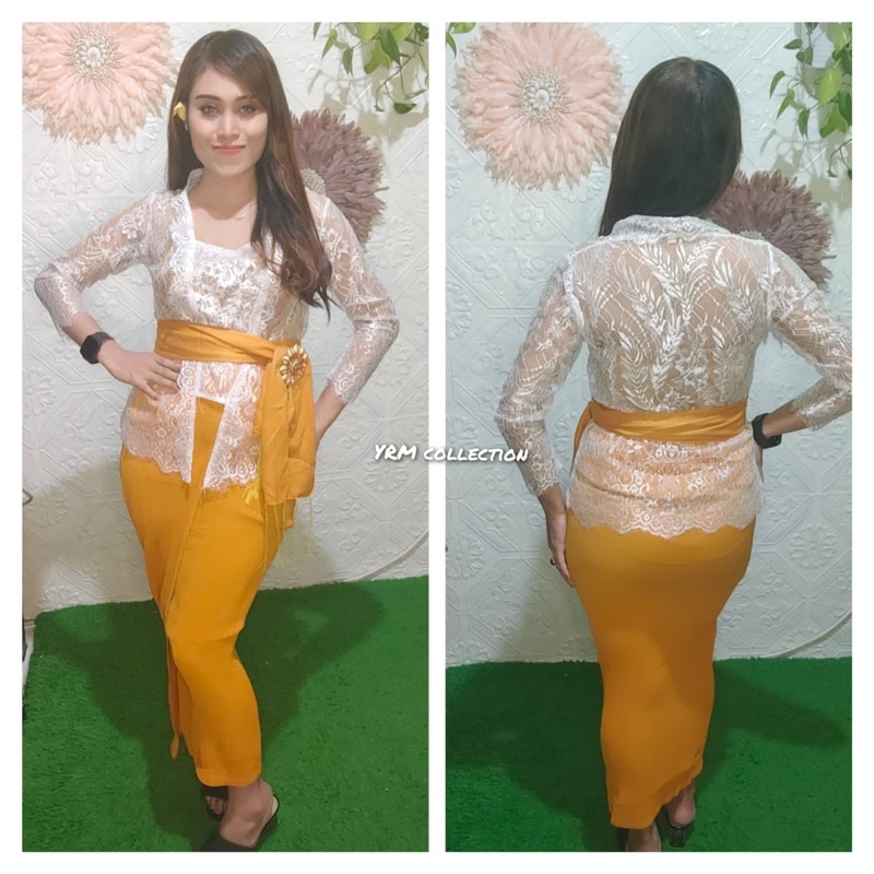 set kebaya jadi semi metalic glossy