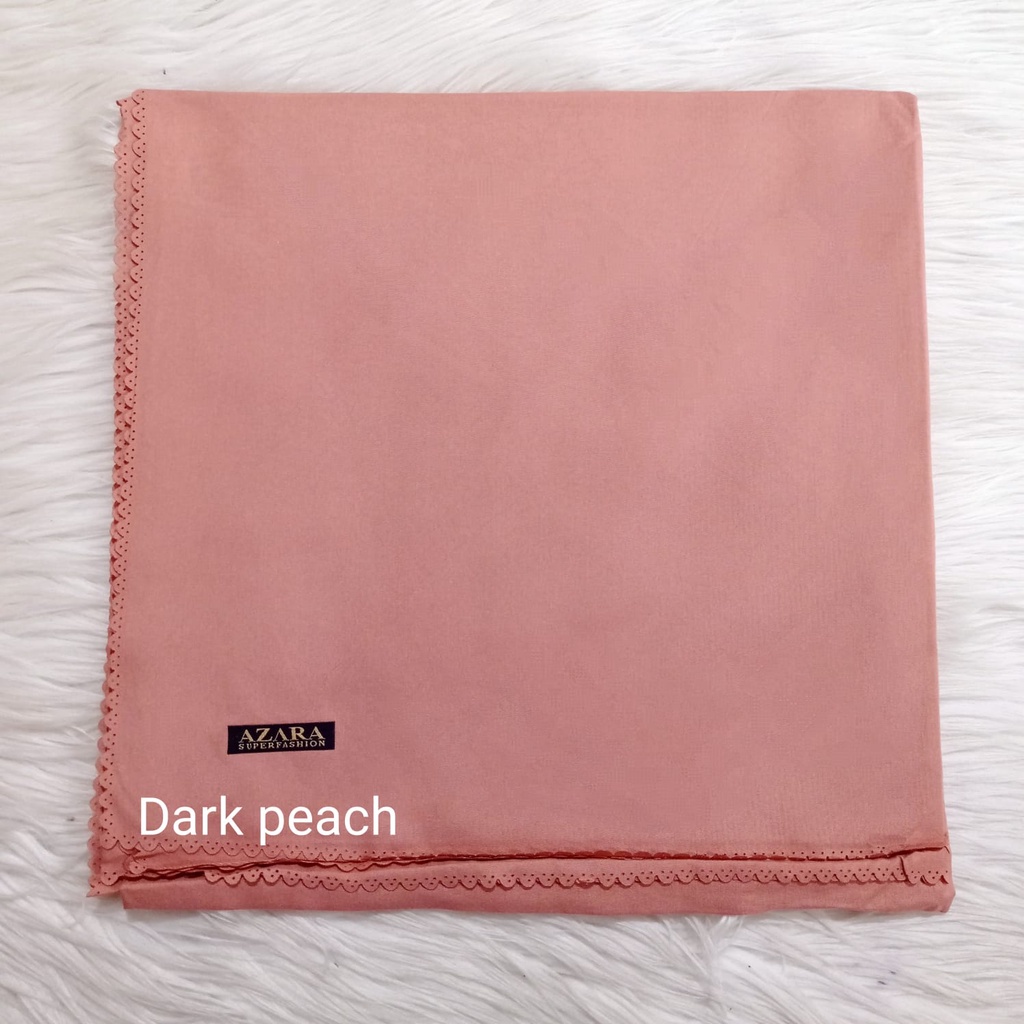 Hijab Azara Oskara / masahi syari 130x130cm LC Jilbab square / segiempat jumbo syar'i Lasercut/Voal-Dark peach