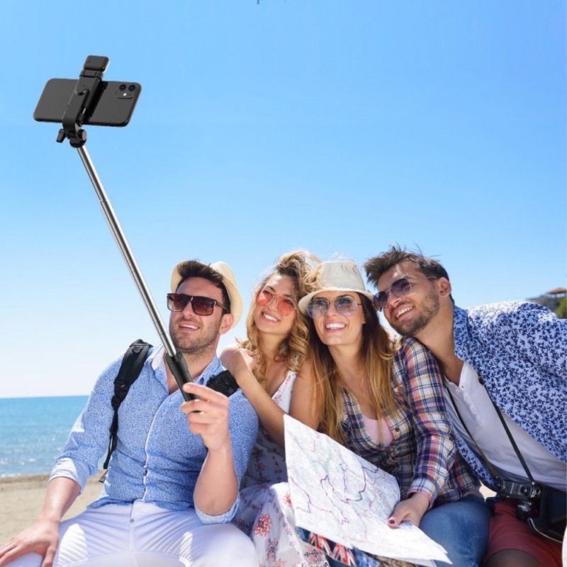 Tongsis Tripod Bluetooth Selfie Vlog LED Light 4 in 1