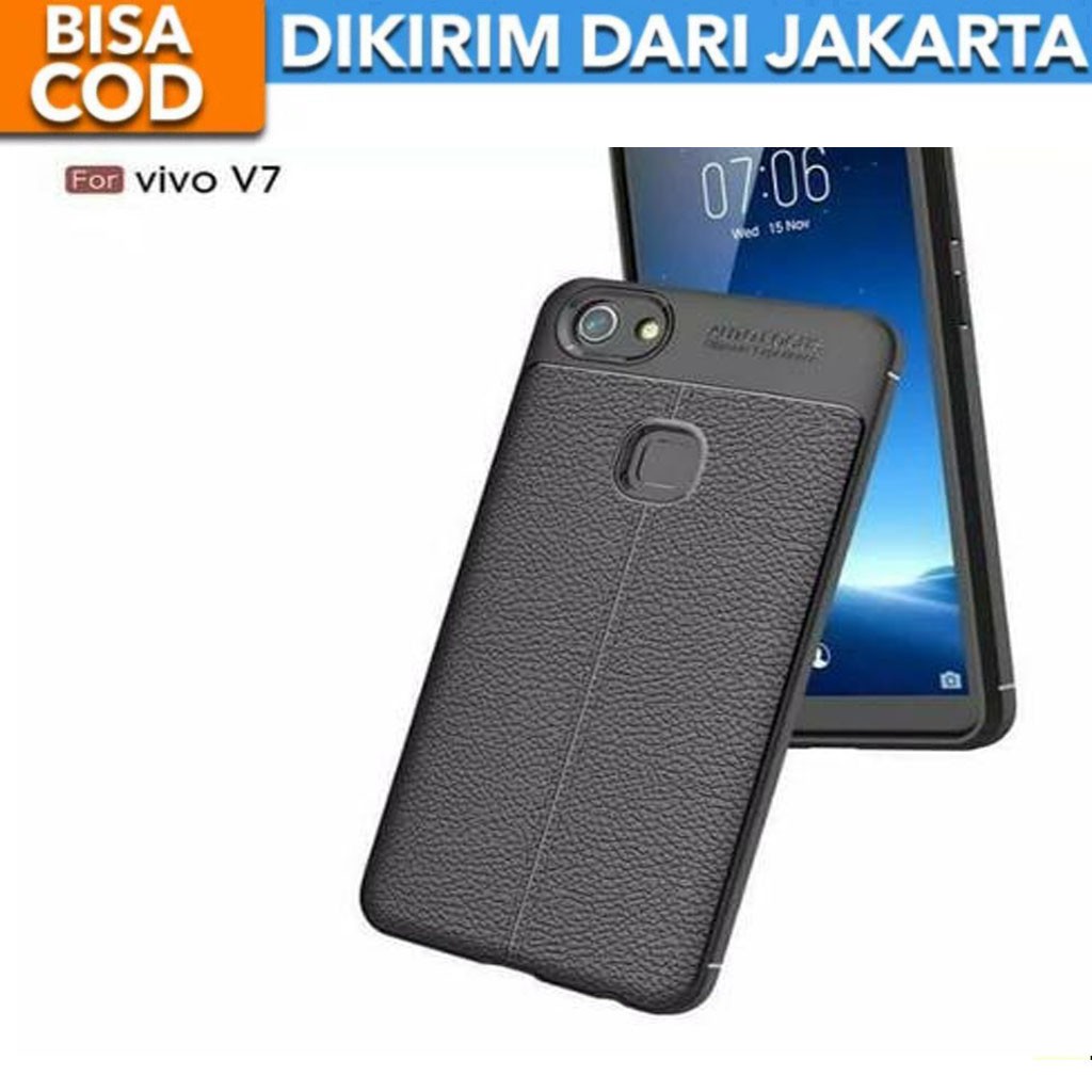 Case Auto Focus Vivo V7 Leather Experience SoftCase Slim Ultimate / Casing Kulit