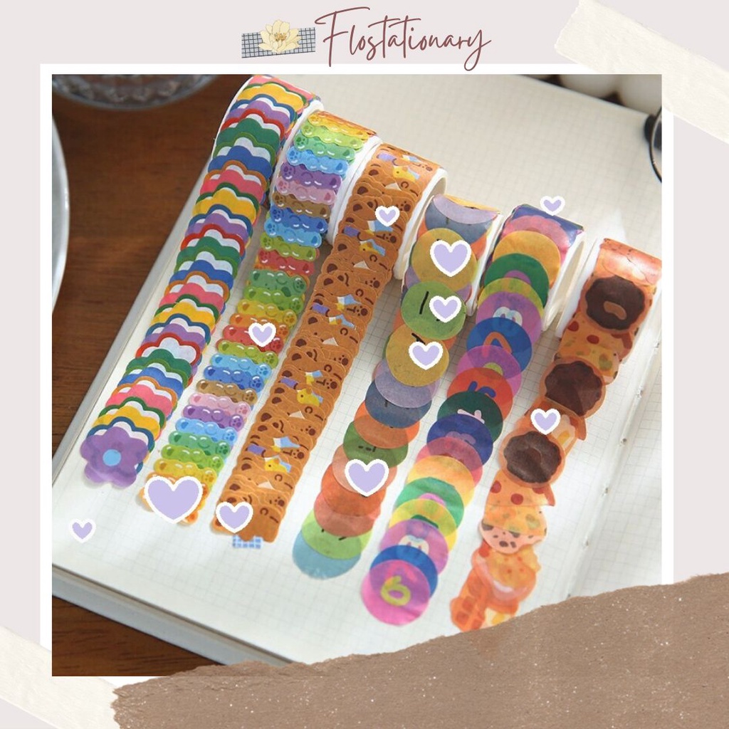 

[FS] 100pcs Kreatif Roll Tape Sticker Washi Deco Motif Stationery Stiker Gulung