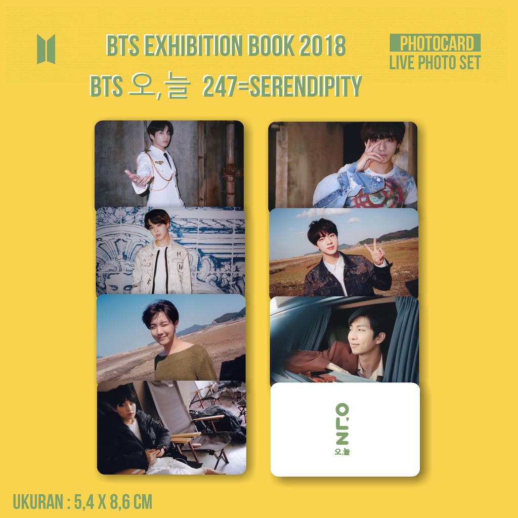 [Photocard] BTS Exhibition Book 2018 (BTS 오,늘 247=serendipity) Live Photo Set - Unofficial