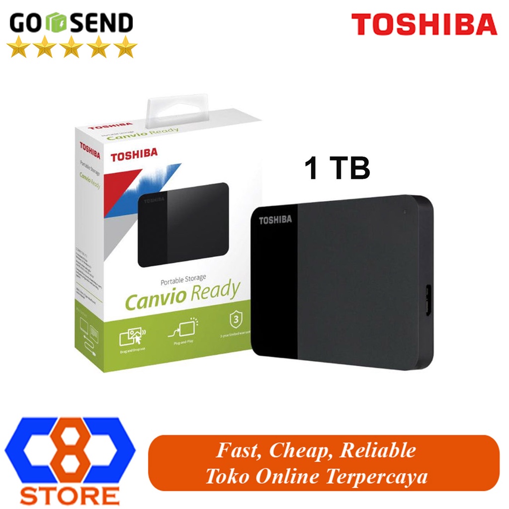 HARDDISK EXTERNAL TOSHIBA 1TB 1000GB CANVIO BASIC RESMI