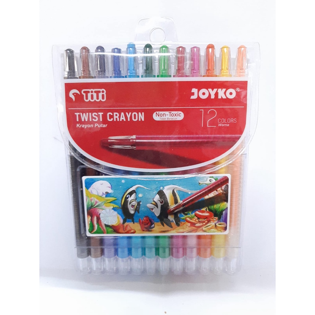 

Twist Crayon Joyko TITI Krayon Putar 12 warna Ori TITI JOYKO Krayon Puter / krayon pastel