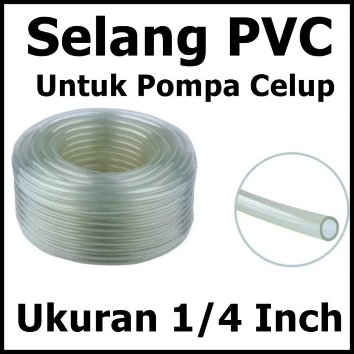 Selang Transparan Aerator Pompa Akuarium Ukuran 1/4 Inch Per Meter