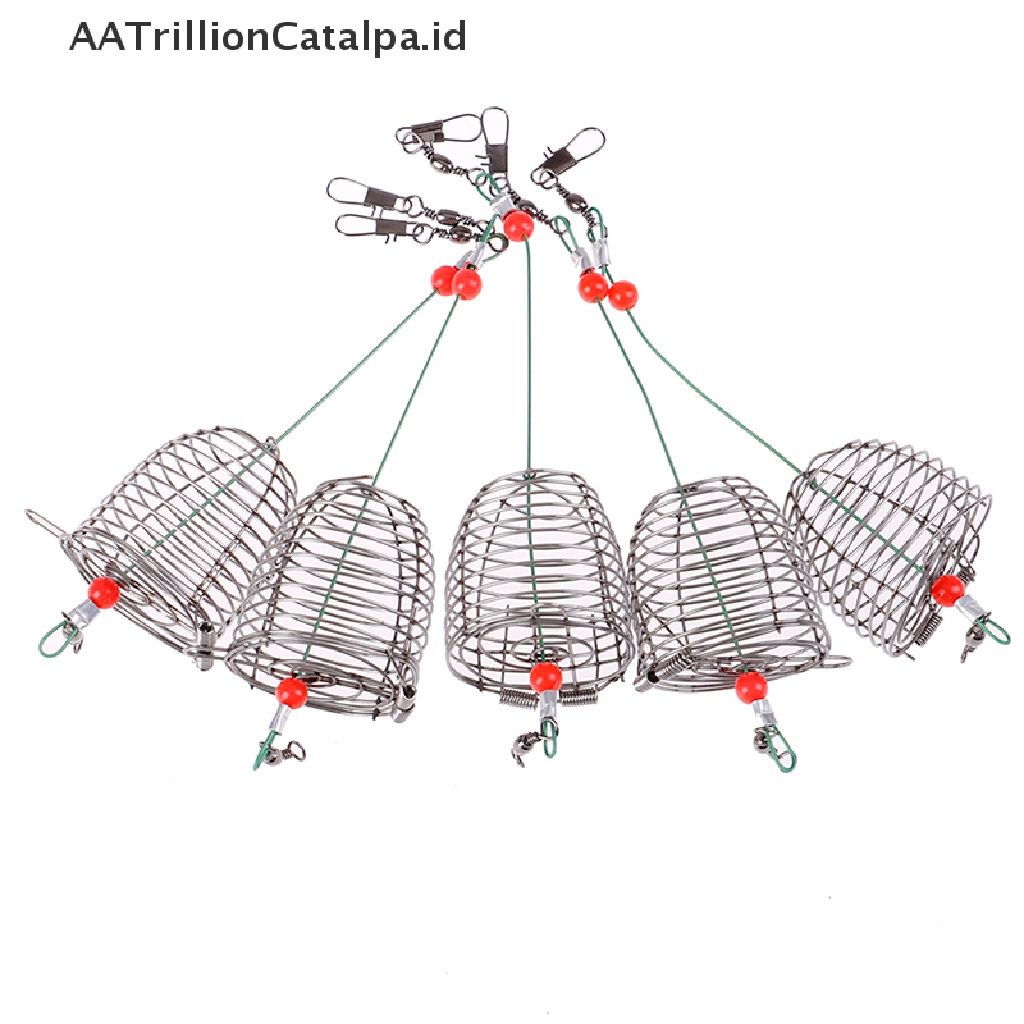 Aatrillioncatalpa 5PCs Keranjang Jebakan Umpan Pancing Bahan Kawat Besi