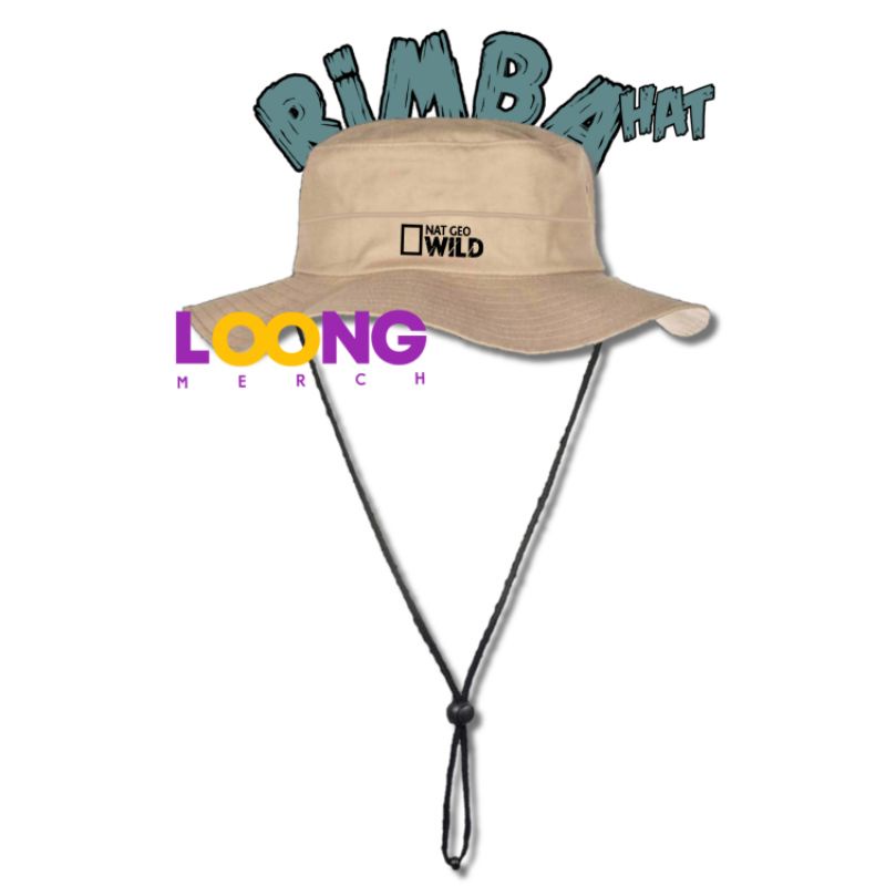 Topi / Jungle Hat - Topi Rimba Outdoor Dewasa National Geographic Logo Nat Wild Terbaru Bucket Hat A