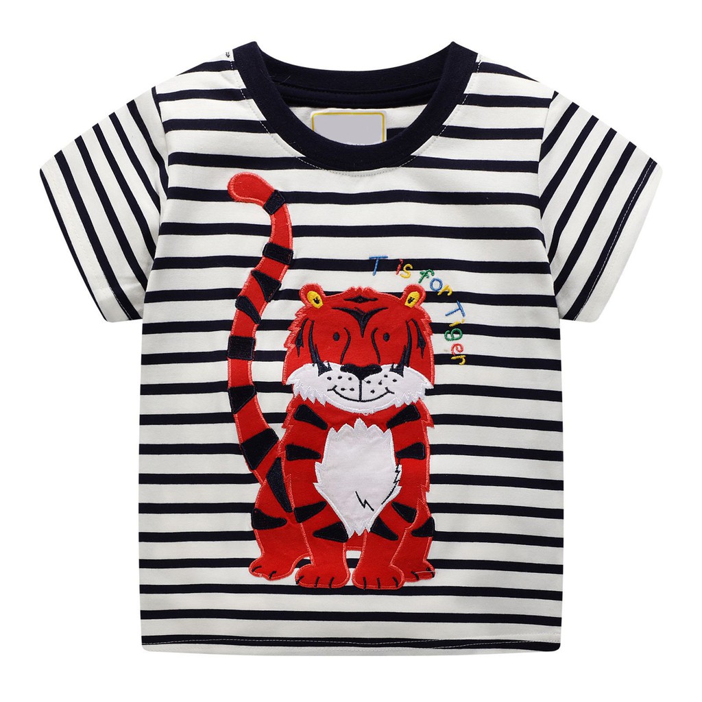 STYLOKIDS Baju Kaos T Shirt Anak Laki Laki Lengan Pendek Gambar Harimau Warna Hitam Putih Shopee Indonesia