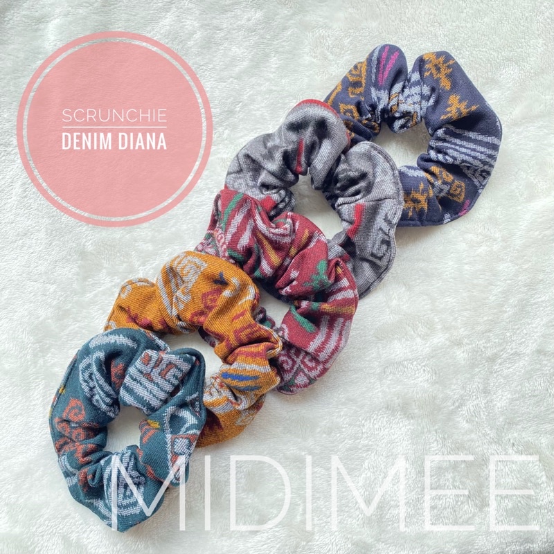 SCRUNCHIE DENIM DIANA ikat rambut /cepol hijab JUMBO