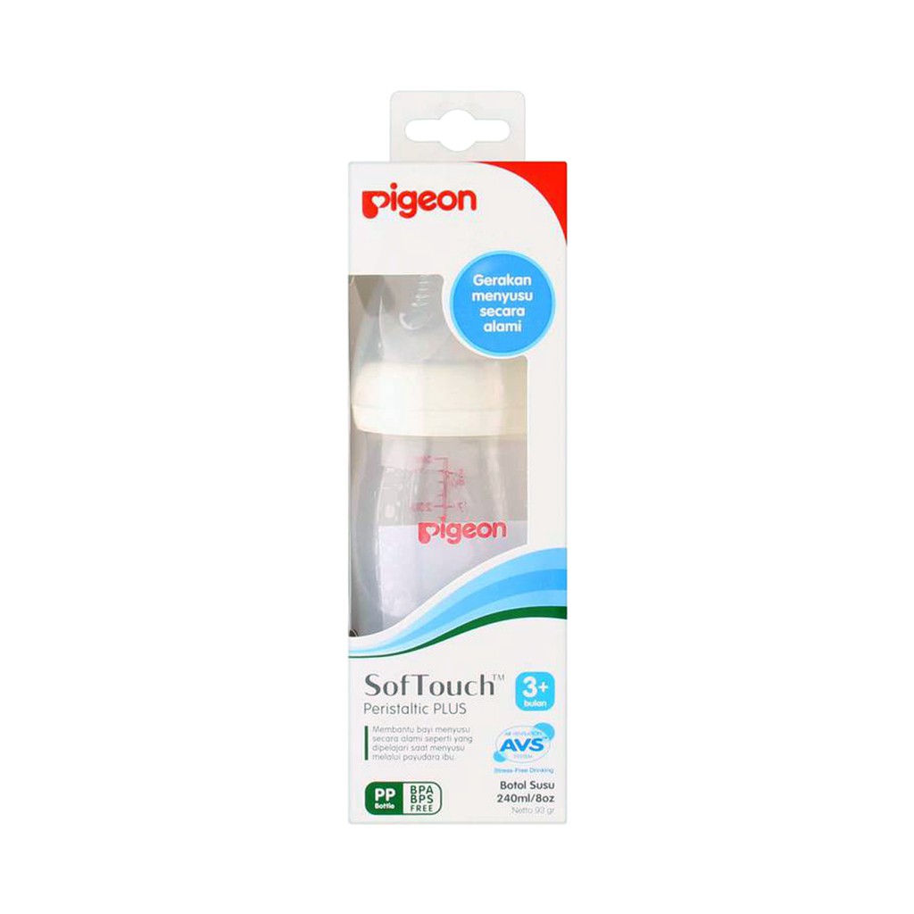 Pigeon Botol Susu SofTouch Peristaltic Plus PP Wide Neck Bottle 3+ Bulan 240ml