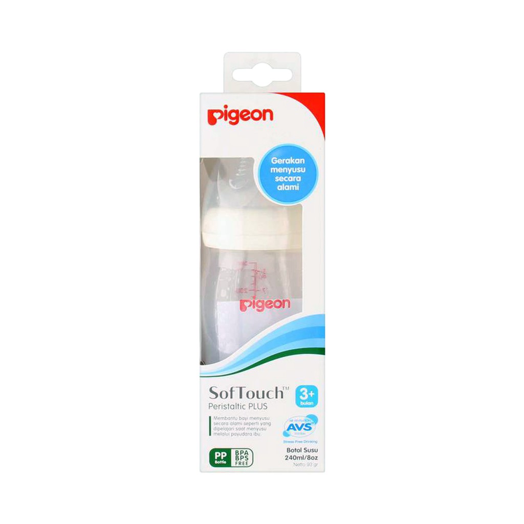 Pigeon Botol Susu SofTouch Peristaltic Plus PP Wide Neck Bottle 3+ Bulan 240ml