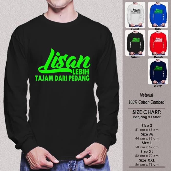 Kaos Muslim Panjang Pria SN-LLMSMY260 LISAN LEBIH TAJAM DARI PEDANG