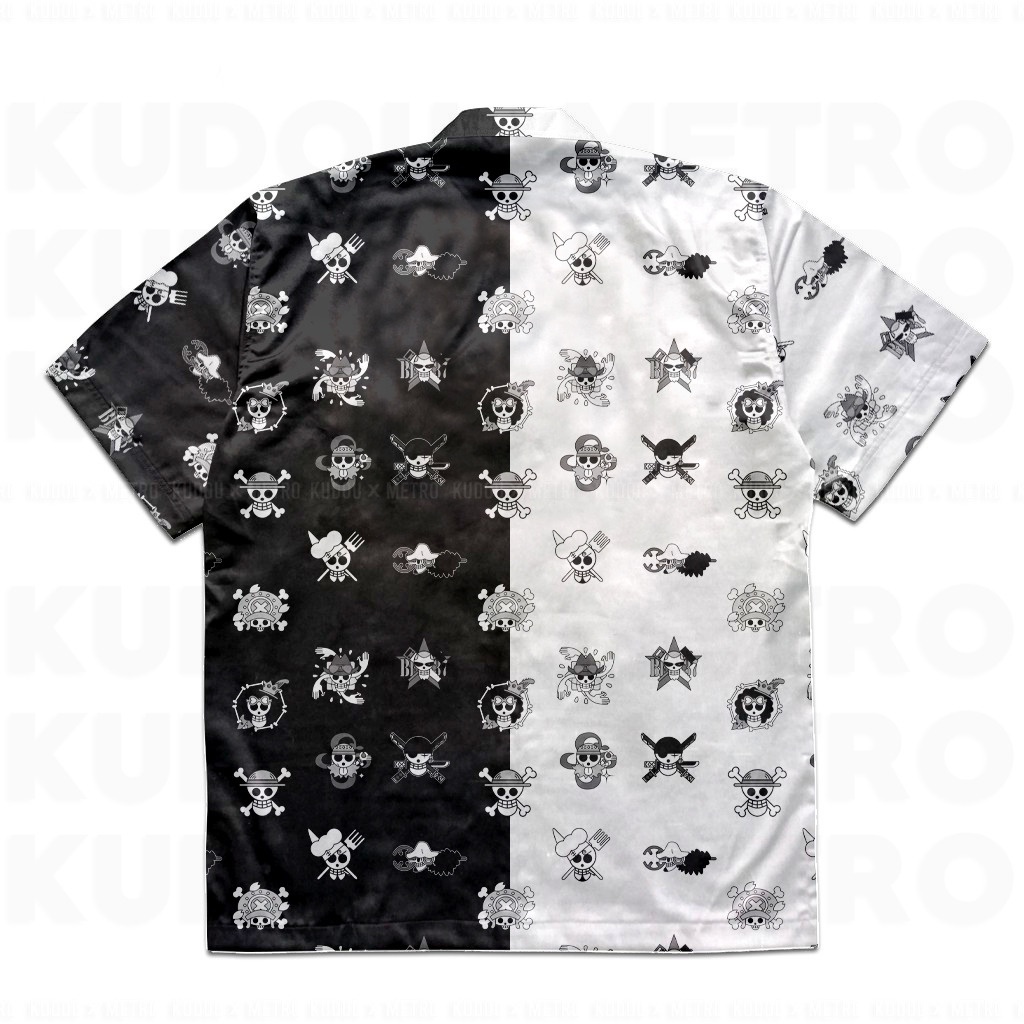 Kemeja One Piece World Black White Anime Manga One Piece Premium Unisex