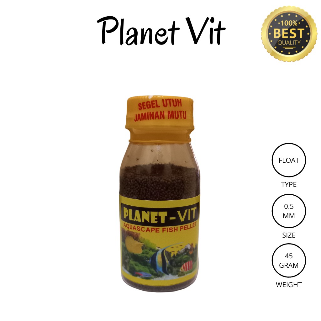 PLANET VIT MAKANAN/PAKAN/PELET IKAN CUPANG & IKAN KECIL LAINNYA PAKAN IKAN AQUASCAPE KECIL