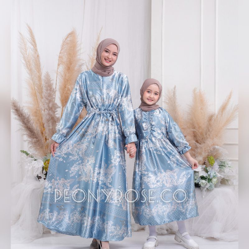 HANA - GAMIS COUPLE IBU ANAK LEBARAN PESTA KONDANGAN SILK MEWAH TERBARU