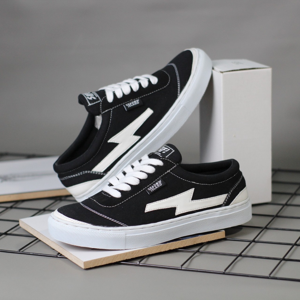 ORIGIN|Sepatu Casual Sneakers Pria Hitam Tali Original Distro