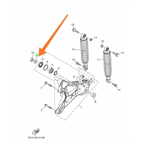 COLLAR BOSH BOS SWING ARM FORK LUAR NMAX N MAX AEROX 155 LEXI XMAX X MAX 250 ORI YGP 90387-17807