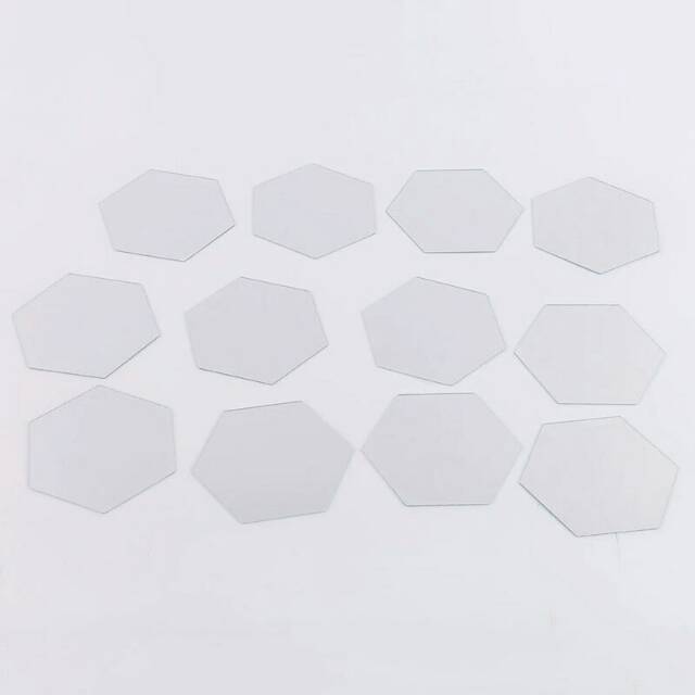 hiasan dinding cermin hexagonal ukuran kecil impor mirror wallstiker