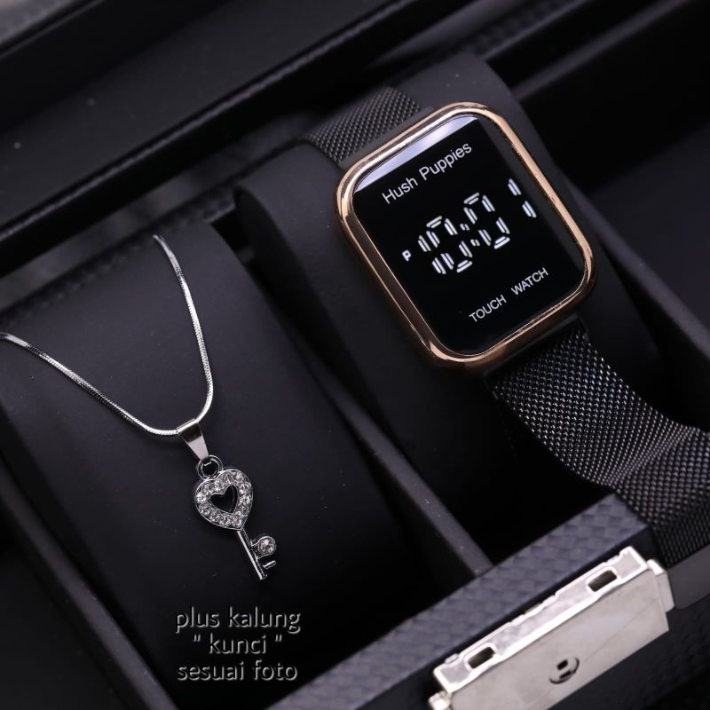 Jam tangan wanita hp digital touch screen rantai pasir plus kalung