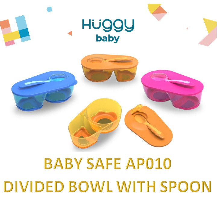 Baby Safe AP010 Divided Bowl with Spoon Mangkok Makan Bayi MPASI