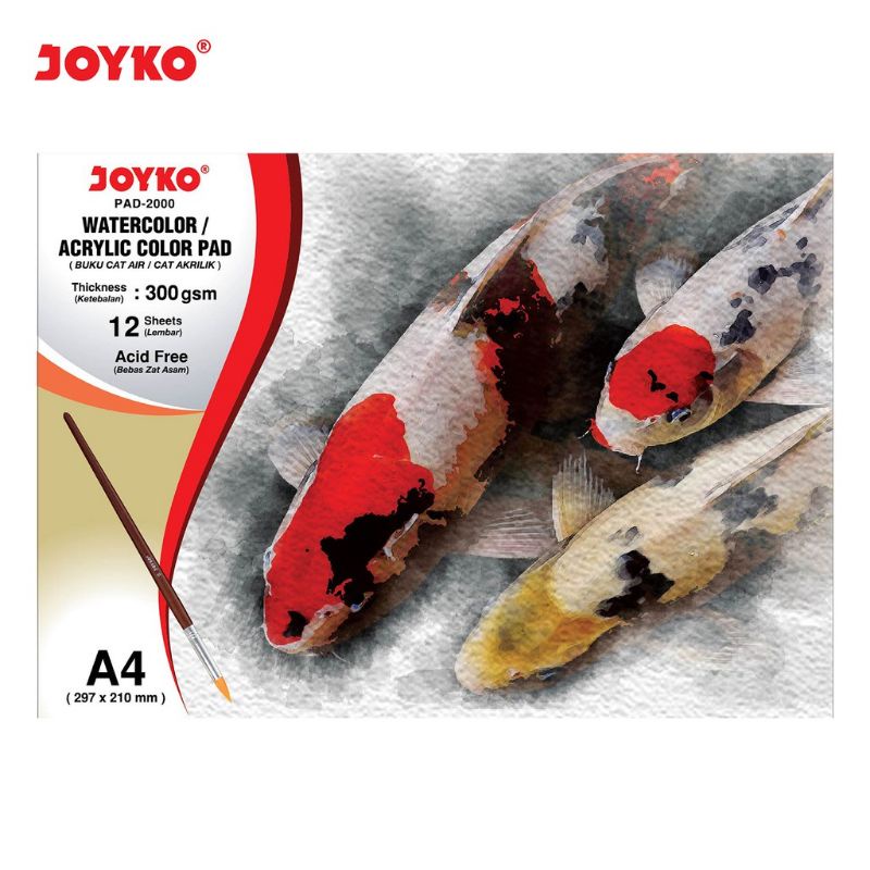 

Joyko Watercolor Pad Buku Gambar Cair Air Akrilik 300 gsm 12 Sheets