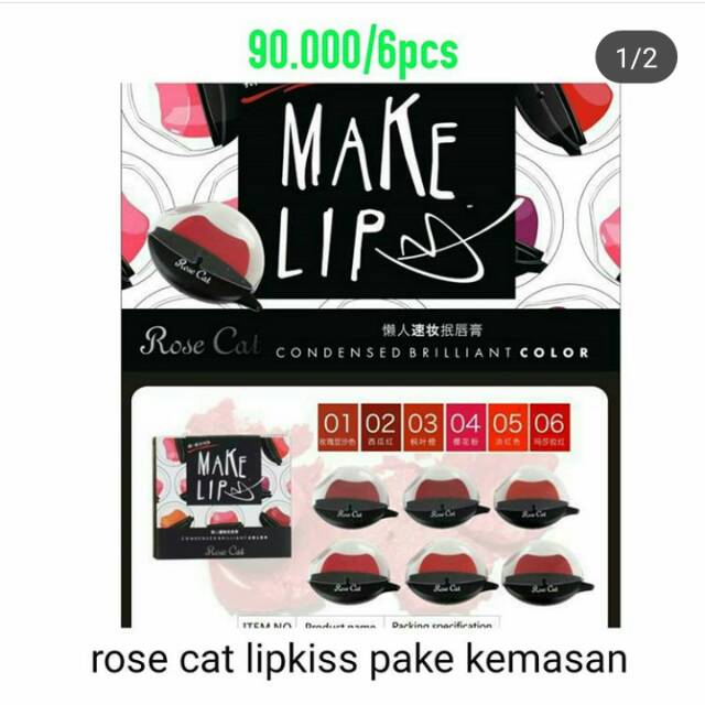 

Rose cat lipkiss pake kemasan (harga/6pcs)