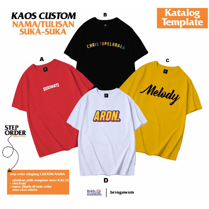 KAOS SABLON CUSTOM SATUAN TULISAN