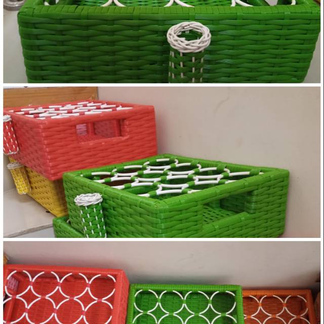 Keranjang Aqua isi 12cups/ keranjang Aqua rotan anyam