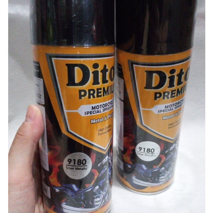 Pilok Pilox Cat Semprot DITON Premium 9180 Silver Metallic / Metalik Silver (400cc / 400ml)