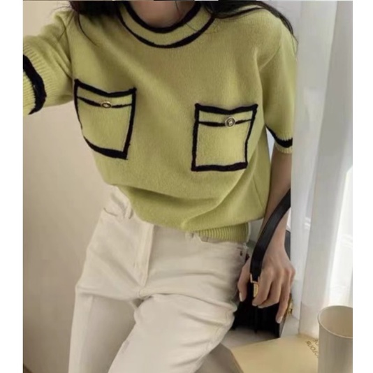 Atasan CROP impor rajut Sweter wanita/Cardingan wanita Knit F856#