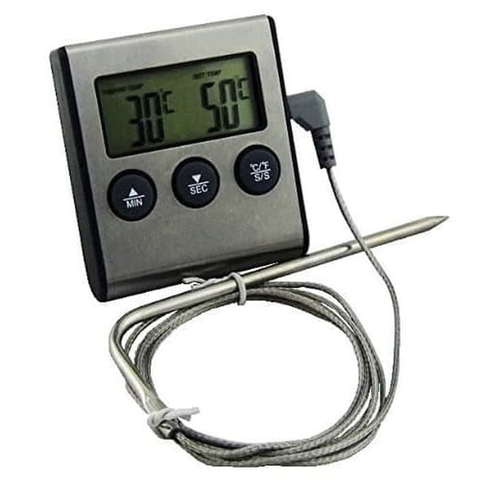 Food Thermometer with Timer D24 - Termometer Makanan Stainless Steel