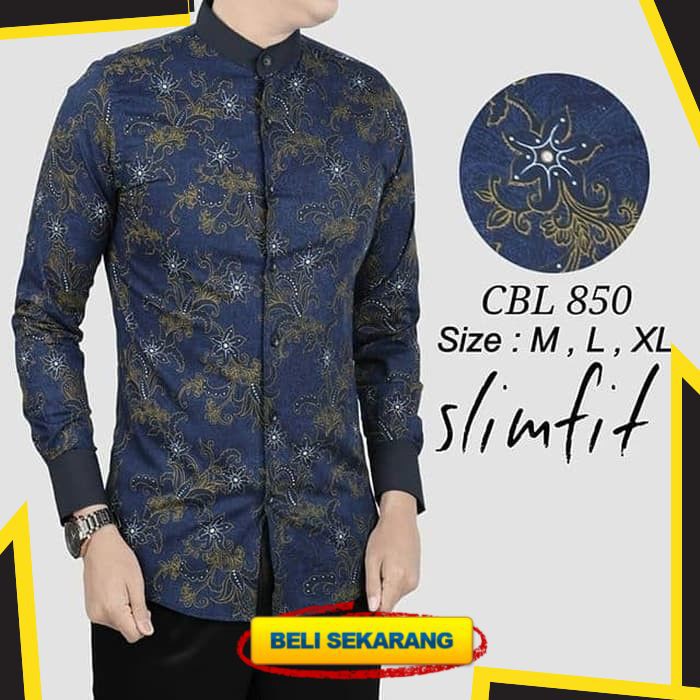 HEM KEMEJA BATIK PRIA SLIM FIT LENGAN PANJANG KATUN HALUS CBL850