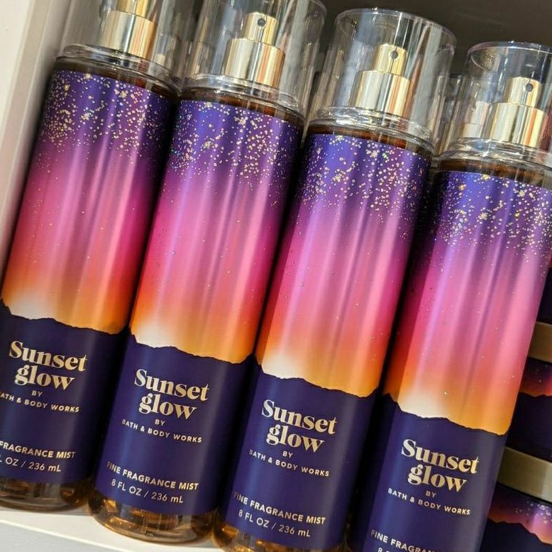 BATH AND BODY WORKS BBW SUNSET GLOW SERIES MIST LOTION SHOWER GEL BODY CREAM HAND CREAM SHOWER GEL BODY CREAM LOTION MIST WASH WALLFLOWER ROOMSPRAY SCENTPORTABLE GENTLE GEL DEEP CLEANSING GENTLE FOAMING CREAMY LUXE