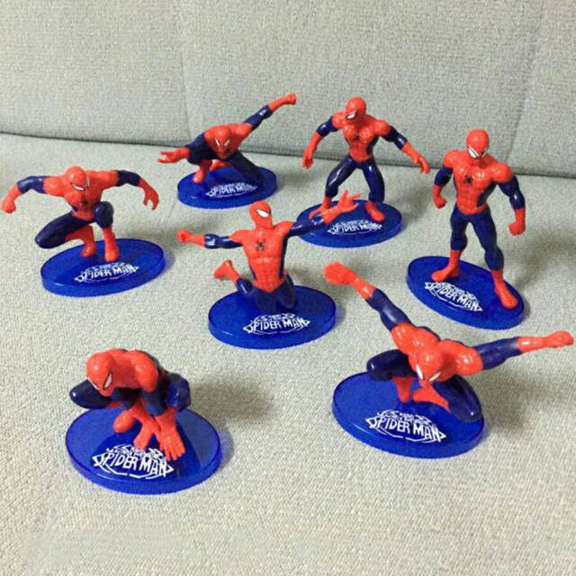 Figure Set Spiderman isi 7 pcs atau Topper Kue Spiderman atau Topper Cake Spiderman