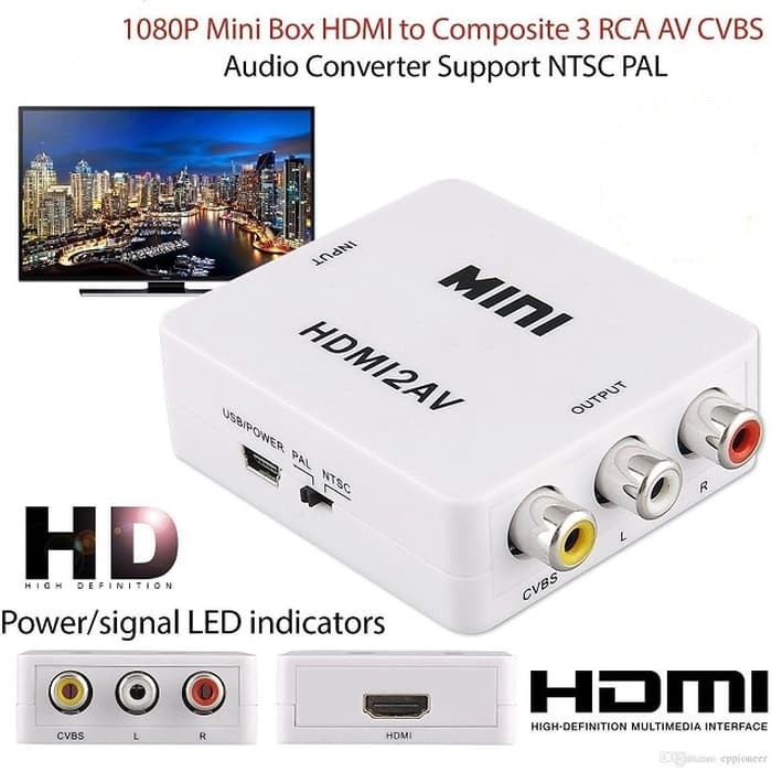 HDMI To AV RCA Converter Adapter Mini Box/Converter HDMI to AV RCA