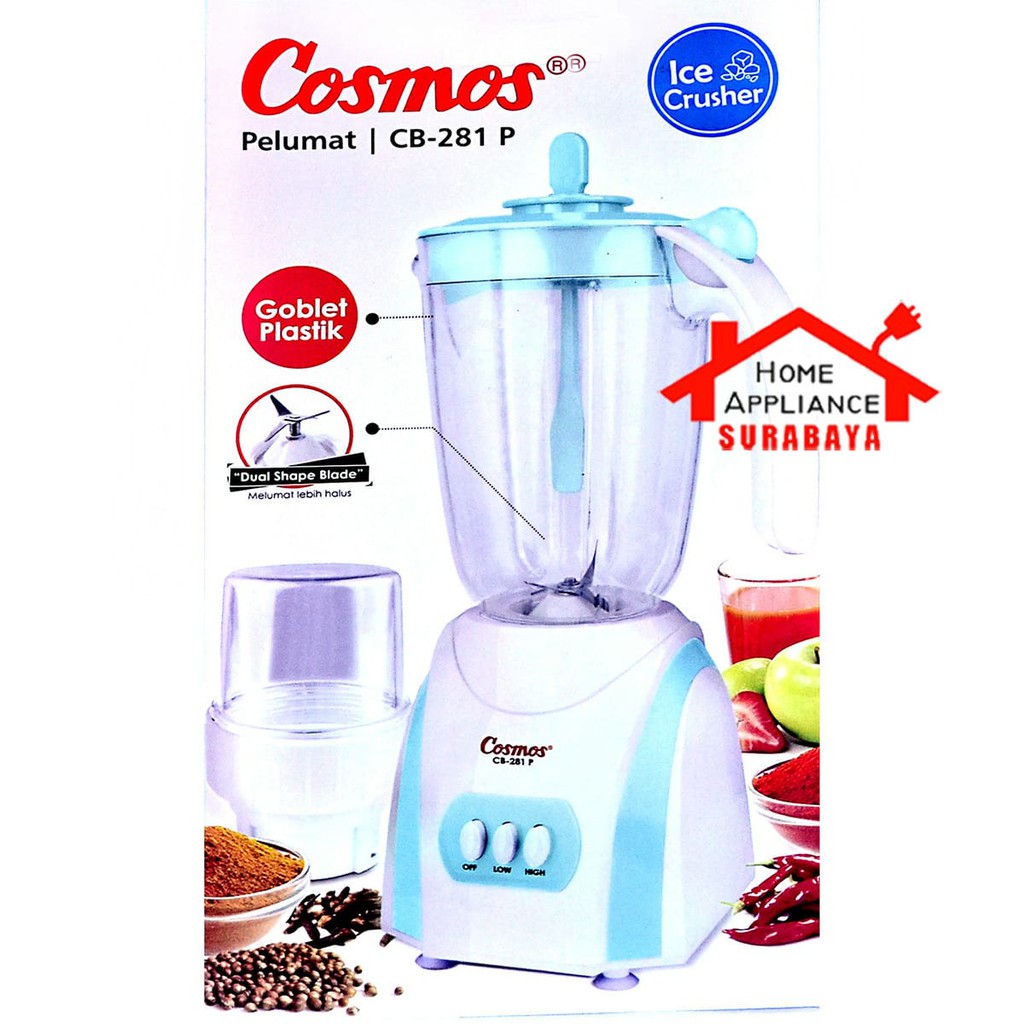 Blender Plastik Cosmos 2 Liter 2 In 1 CB-281 P / CB 281 P / CB281P