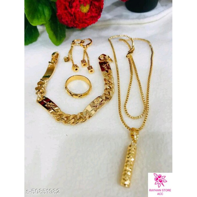 SET PERHIASAN WANITA SEPUHAN EMAS 24 K GOLD MEWAH