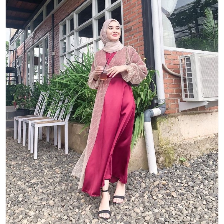 [FULLBOOKED] Elvira Dress Maroon Size XL by Suraiya