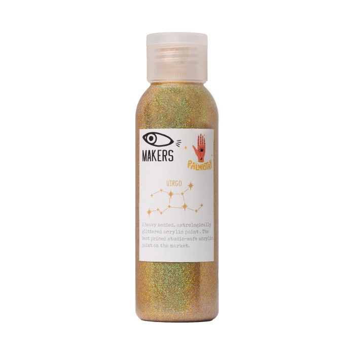 

Gold Acrylic Glitter Paint VIRGO 100 ml by MAKERS