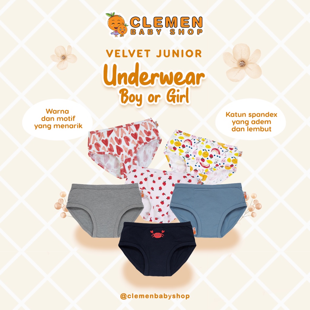 Jual Velvet Junior Underwear Briefs Girl (Celana Dalam Anak) Shopee