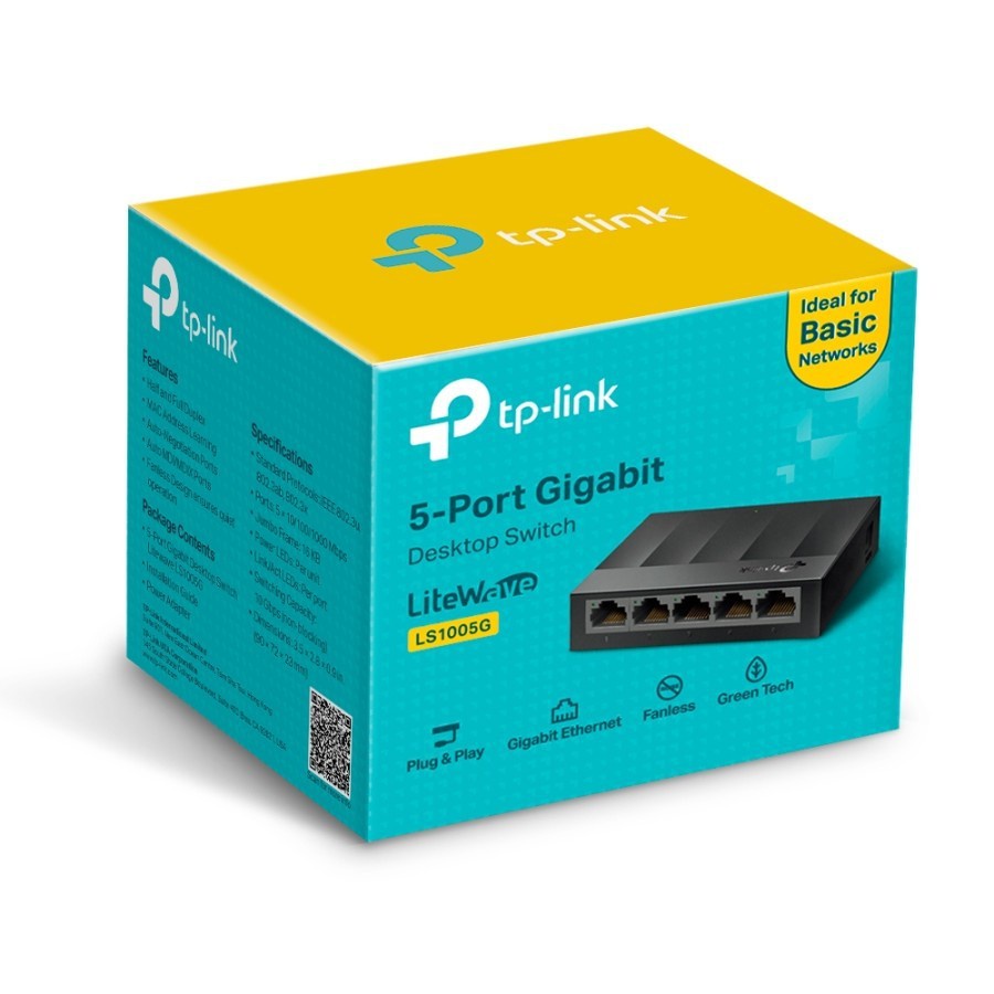 TPLINK SWITCH HUB 5 PORT LS1005 GIGABIT