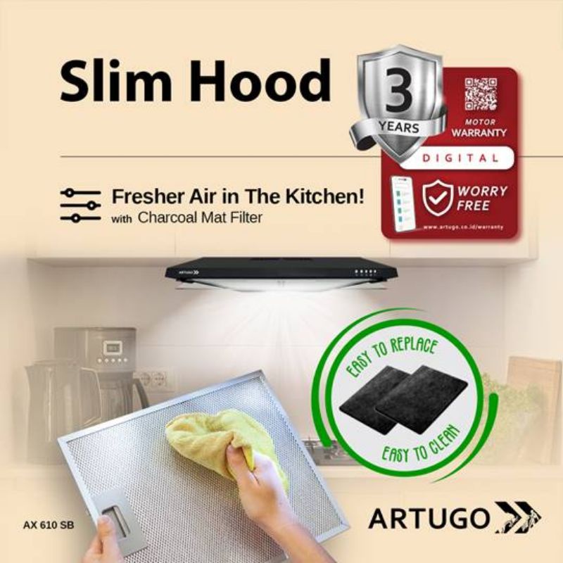 Cooker hood cookerhood 60 cm ARTUGO AX 610 SB AX610SB