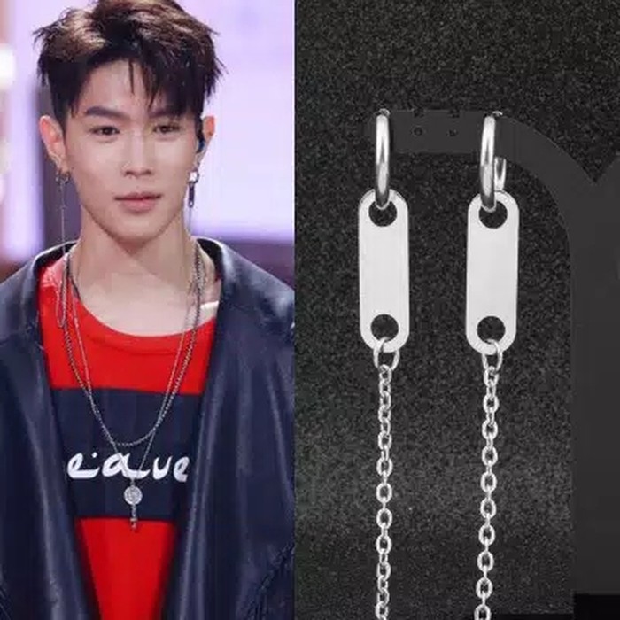 EE0401 - Anting JEPIT Tanpa Tindik Pria Wanita Kpop Korea BTS EXO GOT7