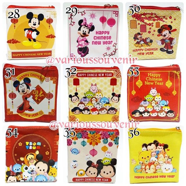 Dompet Angpao Imlek Disney Tsum Tsum Mickey Minnie Mouse Miki Tikus Tsumtsum Murah Lucu Chinese New