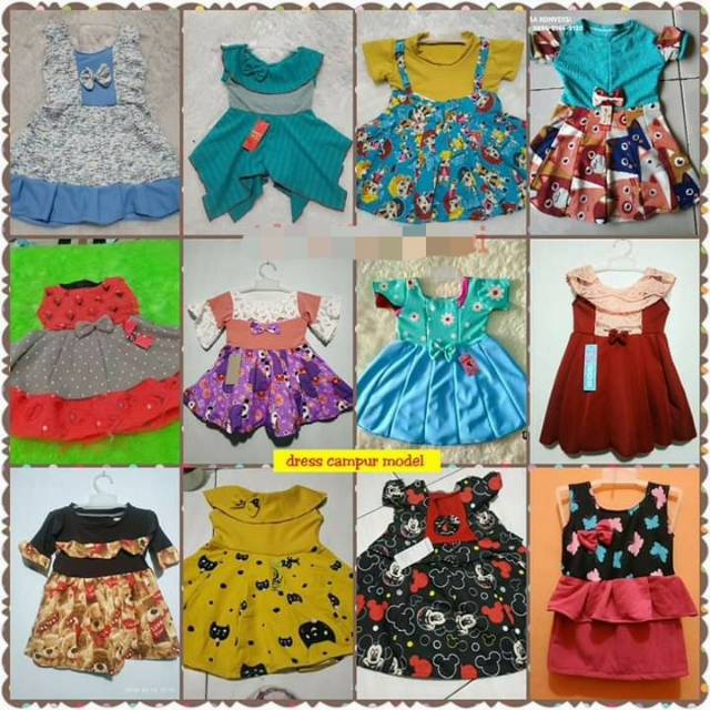 KHUSUS GROSIR DRESS CAMPUR MODEL 10PCS
