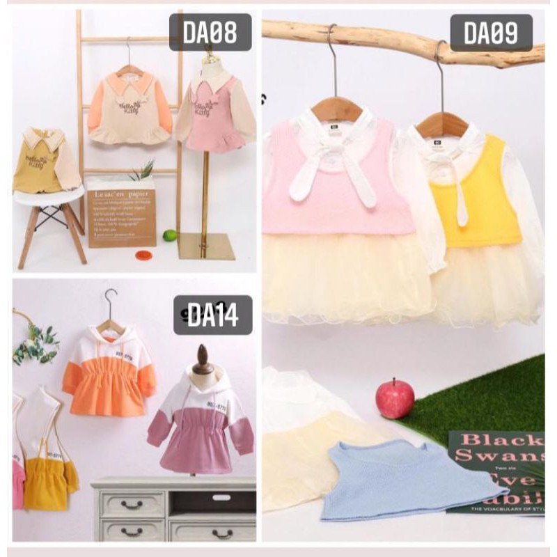 6-48M DRESS ANAK PEREMPUAN IMPORT LENGAN PANJANG DRESS ANAK CEWEK DRESS BABY SWEATER ANAK PEREMPUAN