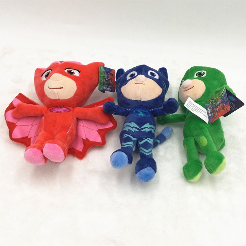 22CM Boneka PJ Masks Gekko Catboy Owlette Romeo Plush Doll Toys Stuffed Soft Kid Gift