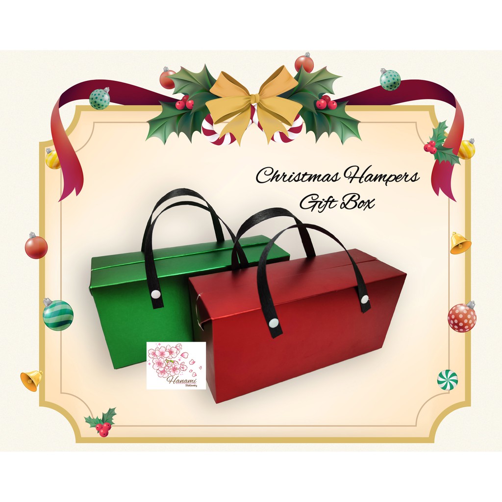 

Box Harvest Merah/Hijau/Coklat untuk kue/hampers Natal 25x9x12cm