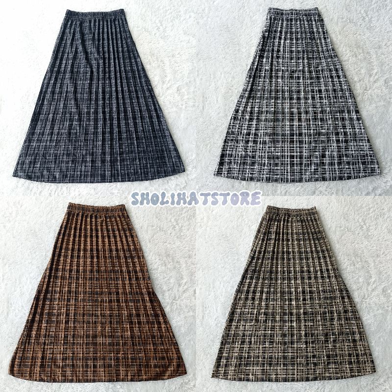 Rok plisket tartan / Rok plisket kotak kotak model korea / Rok plisket tartan terbaru korean style / Rok kotak terbaru bahan spandek wol premium / Rok korea terbaru / Rok plisket korea motif kotak / Rok kotak-kotak model korea terbaru / Sholihatstore